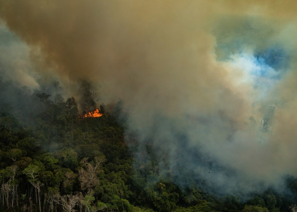 Amazon rainforest fire, 2019. Image (c) Greenpeace
